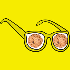 Cookies or Chocolate chips cookies with concept design.