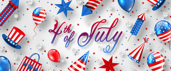 Obraz premium American Background for USA Independence Day Celebration. 4 th of July Advertise