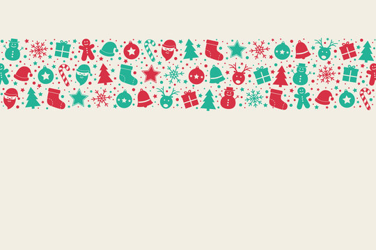 Christmas background with decorations and copyspace. Vector