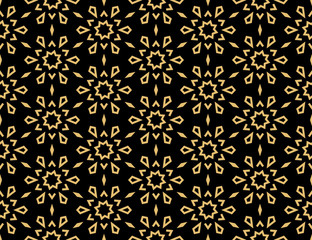 Snowflakes icon collection. Graphic modern black and gold ornament