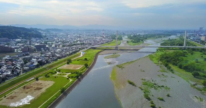 Japan,Japanese,Tokyo,Tama,Sekido,Seisekisakuragaoka,Fuchu,river,drone,sky,bridge,Yotsuya,nature,landscape,town,Train