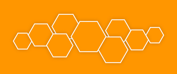 Polygons technology orange cells in orange background