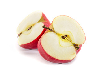 red apples isolated on a white background.