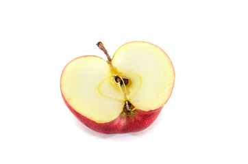 half apple isolated on a white background.