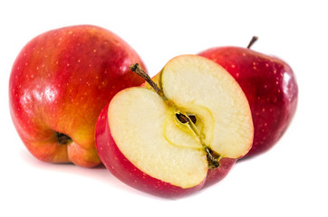 red apples isolated on a white background.