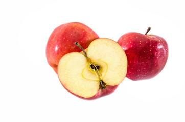 red apples isolated on a white background.