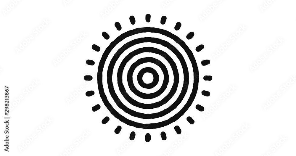 Poster sunny outline icon animation footage/video. hand drawn like symbol animated with motion graphic, can