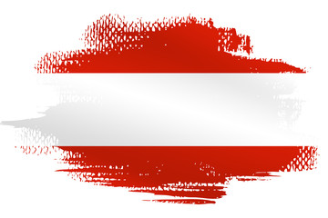 Malowana flaga Austrii na białym tle