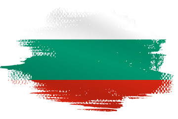 Malowana flaga Bułgarii na białym tle © Edwardkarczmarski
