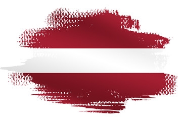 Malowana flaga Łotwy na białym tle