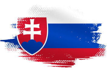 Malowana flaga Słoweni na białym tle - obrazy, fototapety, plakaty
