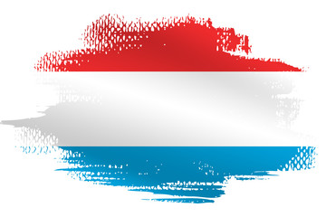 Malowana flaga Luksemburga na białym tle