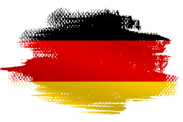 Malowana flaga Niemiec na białym tle