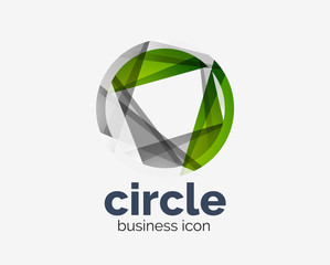 Circle abstract design logotype, round vector logo design template, internet icon with twist or spiral effect