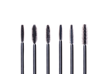 Different kinds of brushes of mascara