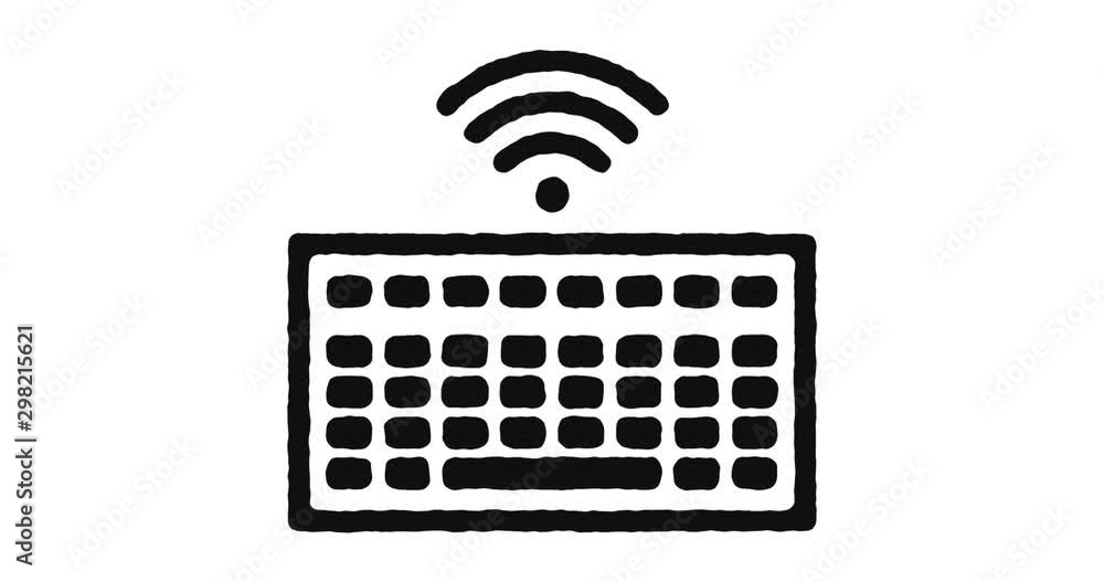 Poster wireless device outline icon animation footage/video. hand drawn like symbol animated with motion gr