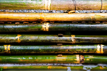 Stack of bamboo sticks as texture background