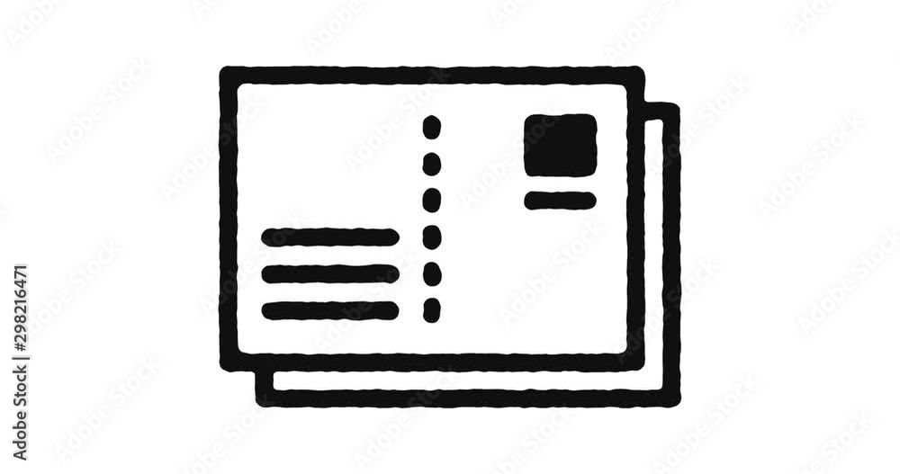Poster posting outline icon animation footage/video. hand drawn like symbol animated with motion graphic, c