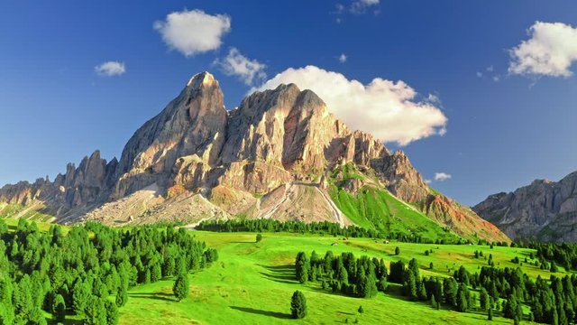 Stunning aerial view of Passo delle Erbe, Dolomites
