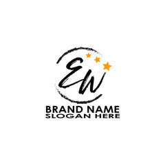 logo letter ew vector desgin