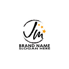 logo letter jm vector design