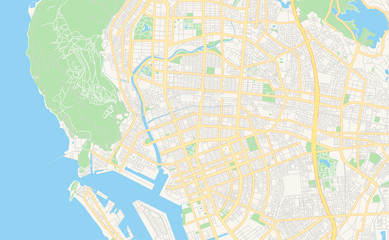 Naklejka premium Printable street map of Kaohsiung, Taiwan