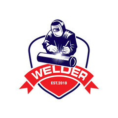 Welder Logo, Welding Logo, Worker Logo