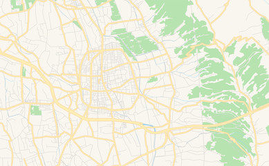 Fototapeta na wymiar Printable street map of Yuanlin, Taiwan
