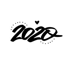 Happy New Year 2020 Lettering. 