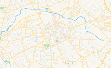 Fototapeta na wymiar Printable street map of Douliu, Taiwan