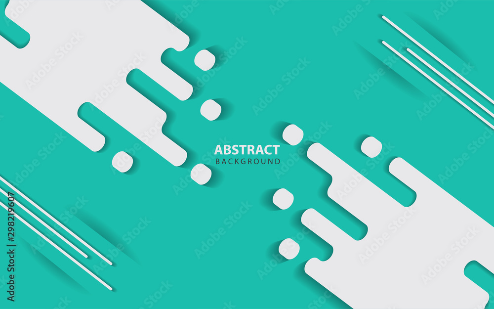 Poster abstract blue paper shapes background with gray element. trendy color, shapes and texture style conc