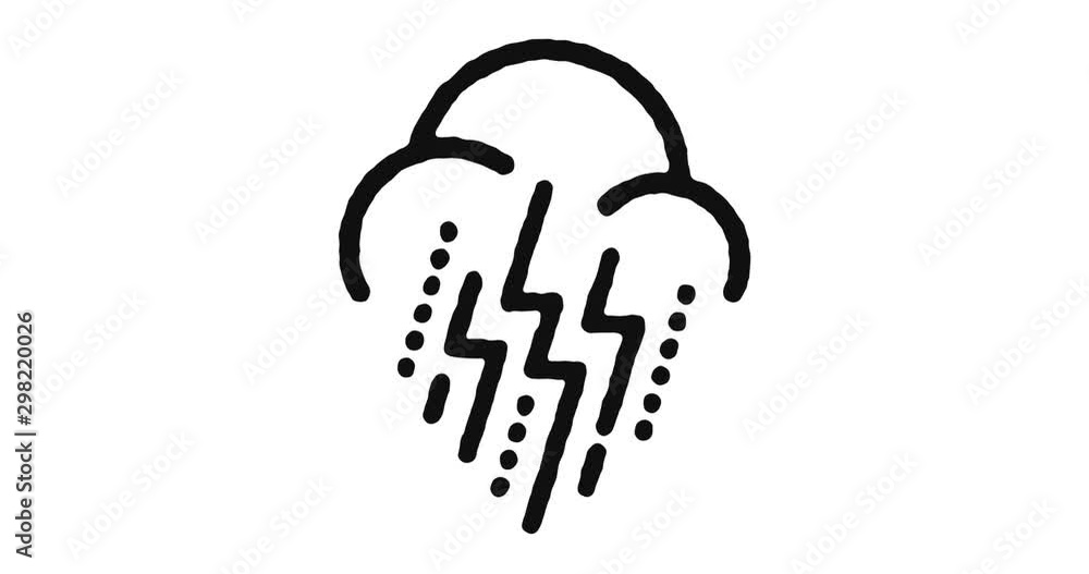 Poster extreme weather outline icon animation footage/video. hand drawn like symbol animated with motion gr