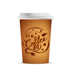 Vector coffee cup template with coffee and coffee cups for your design - 298220660