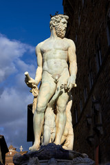 The figure of Neptune is a fragment of the fountain of Neptune on Signoria Square