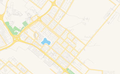 Printable street map of Bani Yas City, United Arab Emirates