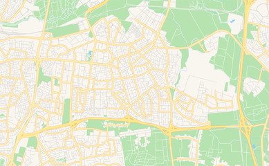 Printable street map of Petah Tikva, Israel