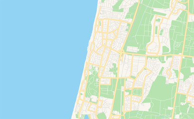 Printable street map of Netanya, Israel