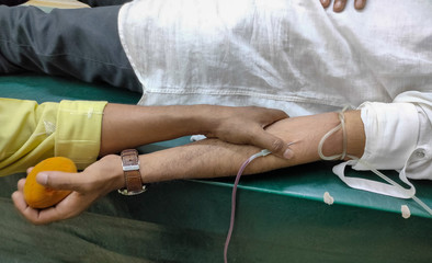 blood Donation, Asian boy Donating blood