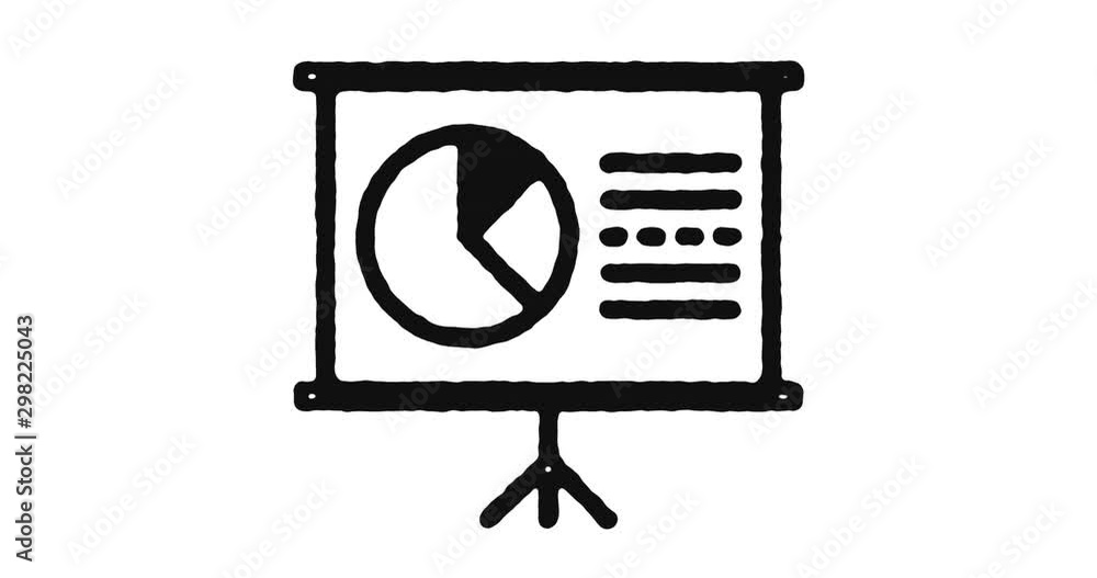 Poster presentation outline icon animation footage/video. hand drawn like symbol animated with motion graph
