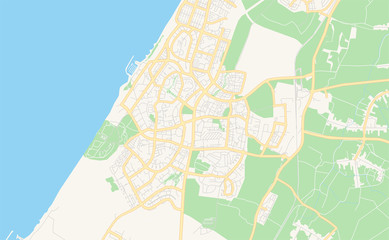 Printable street map of Ashkelon, Israel