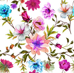 Flowers are full of romance,the leaves and flowers art design