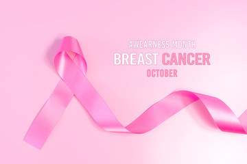 Pink ribbon symbol. Breast Cancer Awareness Month Campaign