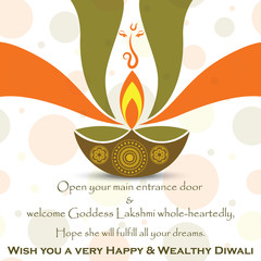 Vector Indian festival diwali greeting to wish