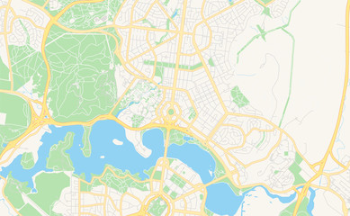 Printable street map of Canberra-Queanbeyan, Australia