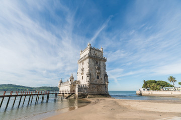 Fototapeta na wymiar Torre de Belém under the sunlight