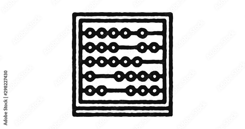 Poster math lesson outline icon animation footage/video. hand drawn like symbol animated with motion graphi