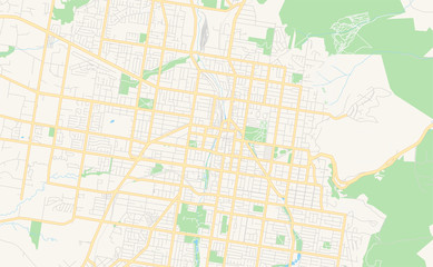 Fototapeta na wymiar Printable street map of Toowoomba, Australia