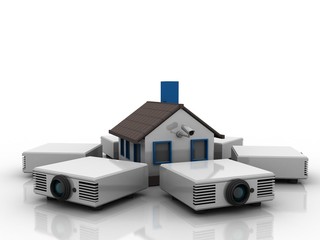 Fototapeta premium 3d rendering Home Cinema Entertainment Full HD Projector