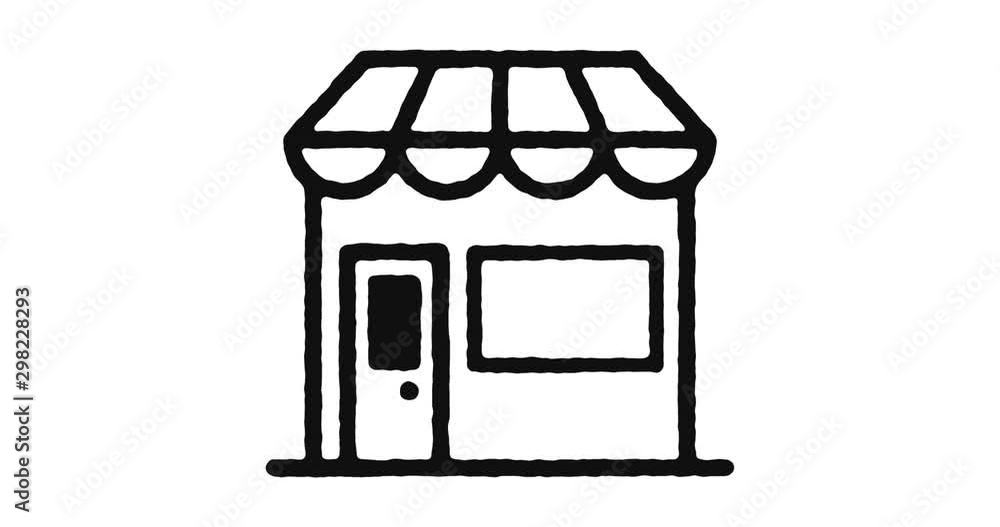 Poster retail shop outline icon animation footage/video. hand drawn like symbol animated with motion graphi