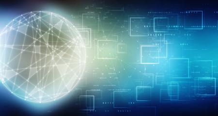 Obraz premium 2d illustration Abstract futuristic electronic circuit technology background